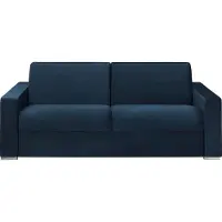 Vente-unique Schlafsofa 4-Sitzer - Liegefläche: 160 cm - Matratzenhöhe: 22 cm - Samt - Dunkelblau - CALITO