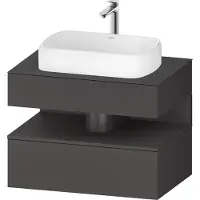 Duravit Qatego Konsolenwaschtischunterbau, 1 Auszug, 1 Schubkasten, Ausschnitt mittig, 800x550x600mm, Nische Graphit Matt, QA4730049490010