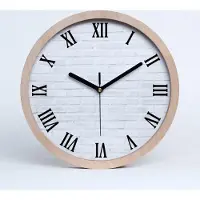 Tulup Holzuhr 20fi cm wanduhr - schwarze Spitzen - Ziegelwand