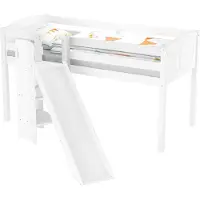Erst-Holz Schönes Spielbett für Kinder mit Rutsche 90x200 Kiefer weiß V-60.21W-09ohne Zubehör