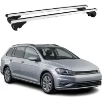 Omtec Dachträger Grundtäger für VW Golf Alltrack Variant 2015-2020 75kg Alu Silber 2x