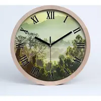Tulup Holzuhr 30fi cm wanduhr - schwarze Spitzen - Dschungel