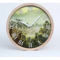 Tulup Holzuhr 30fi cm wanduhr - weiße Spitzen - Dschungel