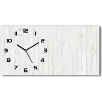Tulup Wanduhr aus Glas – 60x30 cm - Glasbild - Glasuhr - Gehärtetes Glas - schwarze-zeiger - Holzuntergrund