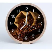 Tulup Holzuhr 30fi cm wanduhr - Kaffeebohnen