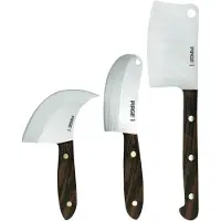 Pirge Premium Käsemesser-Set Mini 3 Stück - Edelstahl Käseschneider mit Holzgriff - Käsemesser-Kollektion aus Wengeholz