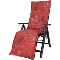 Kettler Auflage Relaxliege Bali 2386 rot Schmetterlinge 170x49x8 cm KETTtex
