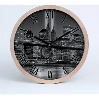 Tulup Holzuhr 25fi cm wanduhr - schwarze Spitzen - Manhattan New York
