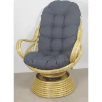 Rattani Rattan Drehsessel, Drehwippsessel Linda honig inkl. hochwertigen Polster anthrazit
