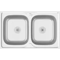 Syfax Doppelspüle Silbern 800x500x155 mm Edelstahl
