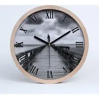 Tulup Holzuhr 20fi cm wanduhr - schwarze Spitzen - Leuchtturm
