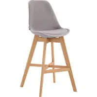 DELUKE Barhocker DUMIR - Samt Grau 48x56x112 cm | Barstuhl Mit Lehne Tresenhocker Tresenstuhl Kneipenhocker Kneipenstuhl
