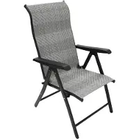 Degamo Klappsessel ANTIBES Hochlehner Metall schwarz + Polyrattan grau, klappbar