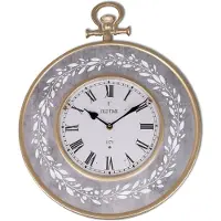 Formano Wanduhr grau antik mit Ranke 38 cm