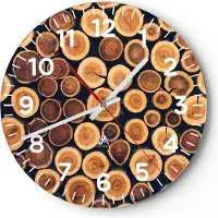 ARTTOR Wanduhr - Rund - Glasuhr - Knoten Baum Stamm - 40x40cm - Schleichendes Uhrwerk - Lautlos - zum Aufhängen bereit - Dekoration Modern - Wanddekoration aus Glas - C4AR40x40-3974