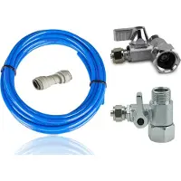 John guest Wasseranschluss-Set für Kühlschrank Ventil 1/2, blauer Schlauch 10m, Kupplung 1/4 - Zum Anschluss an Wasserfilter - Universal-Wasseranschlussset