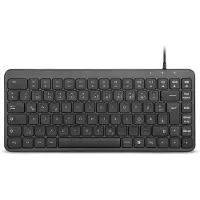 Perixx PERIBOARD-414 B DE, kabelgebundene Mini USB Tastatur, leise Tasten