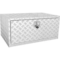 Vevor Unterboden-LKW-Box, 914 x 610 x 610 mm Pickup-Aufbewahrungsbox, Aluminium-Diamantplatten-Werkzeugbox mit Schloss & Schlüsseln, Wasserdichte Anhänger-Aufbewahrungsbox mit T-Griff-Verriegelung