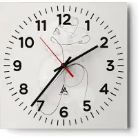ARTTOR Wanduhr - Quadrat - Glasuhr - Frau eins Linie - 30x30cm - Schleichendes Uhrwerk - Lautlos - zum Aufhängen bereit - Dekoration Modern - Wanddekoration aus Glas - C4AC30x30-4576