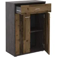 CARO-Möbel Kommode TOMMY Sideboard Schrank in dunkler Betonoptik/Old Style mit Schublade und 2 Türen
