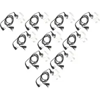 VHBW 10x Headset kompatibel mit Alan Midland GXT-850, GXT-800, GXT-756, GXT-775, GXT-710, GXT-750, GXT-720 Funkgerät - schwarz, Akustikschlauch