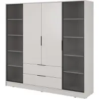 Masseno Drehtürenschrank CATERINA 206 cm Kleiderschrank Schlafzimmer Schrank 4-türig Kaschmir