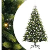 Syfax Künstlicher Klapp-Weihnachtsbaum mit 300 LEDs Grün 180 cm