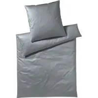 Elegante Mako-Jersey-Bettwäsche-Garnitur Solid Jersey Farbe Graphit Größe 140x200+70x90cm