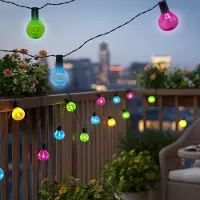 Spetebo 3.07 Solar Lichterkette mit 20 Birnen - Länge ca. 570 cm - LED Party Beleuchtung - Farbe: bunt