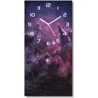 Tulup Wanduhr aus Glas – 30x60 cm - Glasbild - Glasuhr - Gehärtetes Glas -Nebel
