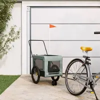 Prolenta Maison Exclusive - Fahrradanhänger Hunde Grau und Schwarz Oxford-Gewebe und Eisen