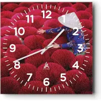 ARTTOR Wanduhr - Quadrat - Glasuhr - Trocknen Weihrauch Vietnam - 30x30cm - Schleichendes Uhrwerk - Lautlos - zum Aufhängen bereit - Dekoration Modern - Wanddekoration aus Glas - C4AC30x30-4655