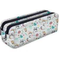 Ferocity Mäppchen, Federtasche, Federmäppchen 2 Fächer, Schüleretui, lustiges 3D-Motiv, Unicorn Panda [107]