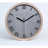 Tulup Holzuhr 25fi cm wanduhr - schwarze Spitzen - graue Wand