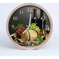 Tulup Holzuhr 30fi cm wanduhr - Trauben für den Wein