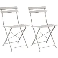 vidaXL Möbel Faltbare Gartenstühle 2er Set Beige Stahl - Gartenstühle 42002959
