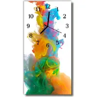 Tulup Glasuhr Wanduhr Küchenuhr Echt-Glas 30x60 Muster Mehrfarbig