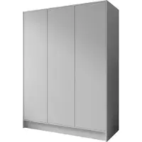 WFL GROUP Kleiderschrank im Skandi-Stil – Grifflos, Minimalistisch Garderobenschrank mit viel Stauraum für Ankleide – 150 cm – Weiß
