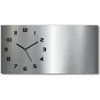 Tulup Wanduhr aus Glas – 60x30 cm - Glasbild - Glasuhr - Gehärtetes Glas - schwarze-zeiger - Metall-Hintergrund