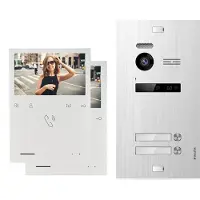 Balter EVO QUICK Video Türsprechanlage Silber Set für 2-Familienhaus 2x 4,3" Monitor
