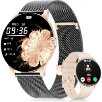 Lige Damen Smartwatch mit Telefonfunktion 1.43 Zoll AMOLED Display Fitnessuhr mit 120 Sportmodi Herzfrequenz und Schlaftracking