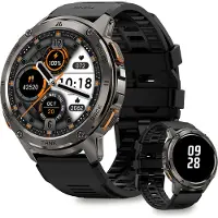 Kospet TANK T3 Smartwatch Herren 60 Tage Extra Lange Batterie 50M Wasserdicht Zum Schwimmen Robuste Militärische Vollmetall Smartwatch