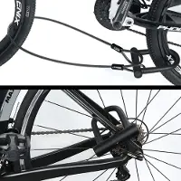 Famanu U-Fahrradschloss für hohe Belastung - D-Bügel mit 4 ft/12 m Stahlflexkabel