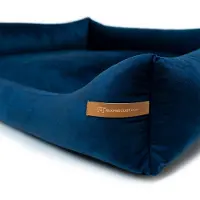 Rexproduct Frida – Nachhaltiges Hundebett und Katzenbett mit hohen Seiten, waschbar & wasserabweisend, Marine blau Größe M