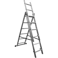 Vago-Tools Mehrzweckleiter 3 x 6 Stufen Multifunktionsleiter Klappleiter Leiter