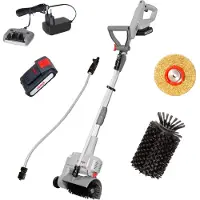 Ikra Akku Oberflächen- & Fugenreiniger IATR 20 | 20V | Nylon- & Stahlbürste | Holz, Stein & Fugen | Nass- oder Trockenreinigung | mit Akku & Lader