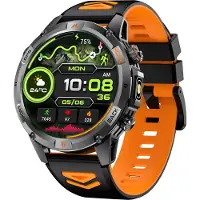 Kkmoon Smart Sportuhr für den Außenbereich GPS Hohe Auflösung 360x360 Multisport-Modi Aktivitätstracker Schwarz und Orange