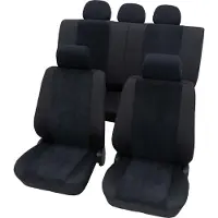 Petex Auto Sitzbezüge Universal Komplett Set 11-teilig - Madagaskar schwarz, Eco Class mit SAB 1 Vario | Autositzbezüge / Schonbezüge von