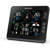 Bresser Basisstation für Profi WLAN Wetterstation, WLAN, Thermo-Hygrosensor, Smiley-Symbol, Wecker, Frostwarnung, für Innen- und Außentemperatur