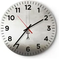ARTTOR Wanduhr - Rund - Glasuhr - Schwingen rein Wolken - 30x30cm - Schleichendes Uhrwerk - Lautlos - zum Aufhängen bereit - Dekoration Modern - Wanddekoration aus Glas - C4AR30x30-4875